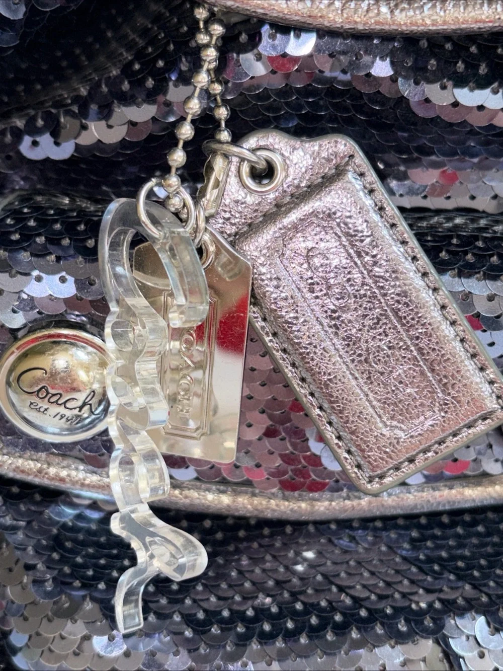 COACH BLUE SEQUIN POPPY BACKPACK (limited edition)